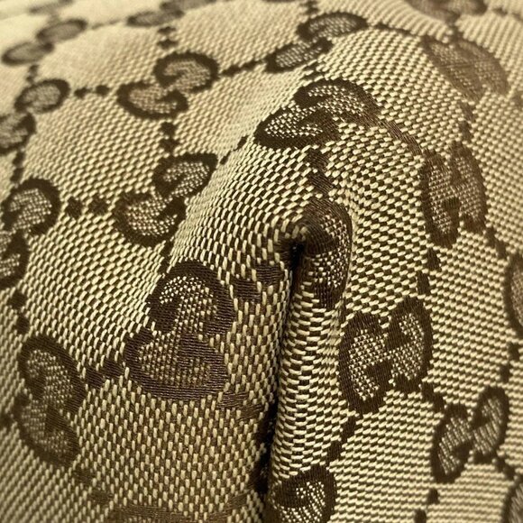 Auth GUCCI Jolly/GG 211976 Beige Brown Black Jacquard Patent Leather Tote Bag - Picture 7 of 16
